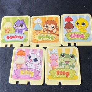 Leapfrog Scoop And Learn Ice Cream Cart Replacement Parts 2 Sided Cards Lot of 5